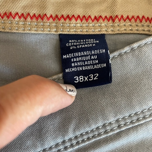 IZOD Men’s Gray Pants Size 38x32 Straight Fit Casual NWT Twill Chino Flat Front - Picture 8 of 9